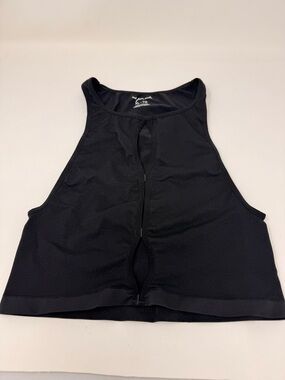 Urban Outfitters Black Ribbed High Neck Cutout Crop Top (XL) Fits like a S/M